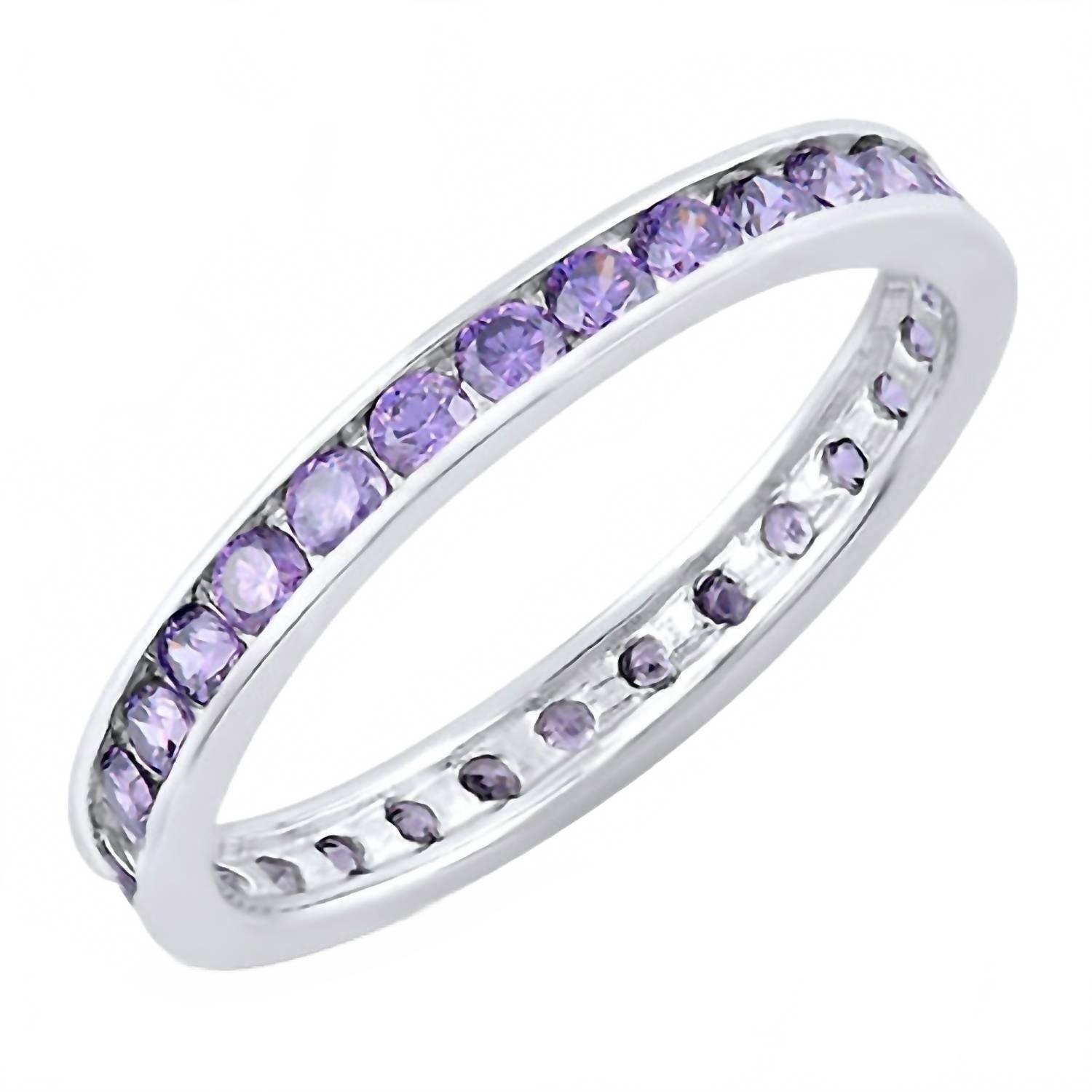 New Starlette Women's Amethyst Eternity Band In Purple